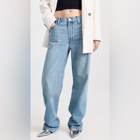 Re/Done The Loose Long in Wasted Indigo, Low Slung, Slouchy, High Rise, 32 - Picture 2 of 12